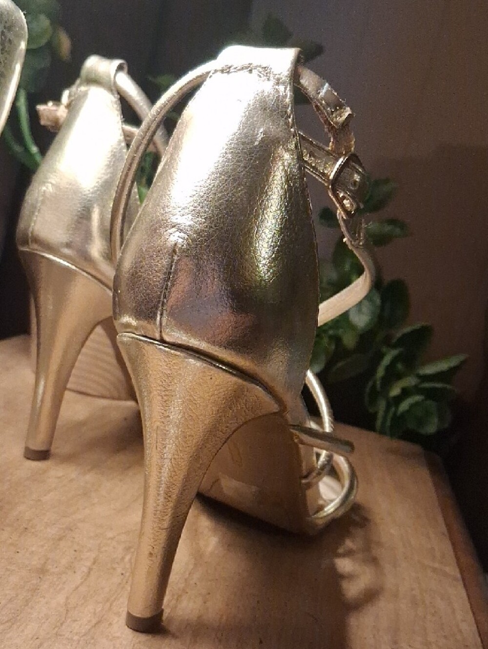 Fergalicious Metallic Gold Strappy High Heels - Picture 5 of 16